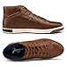 Jousen Men's Fashion Sneakers Casual Dark Brown High Top Dress Sneakers Chukka Boots for Men(A81Q10A Dark Brown 10)