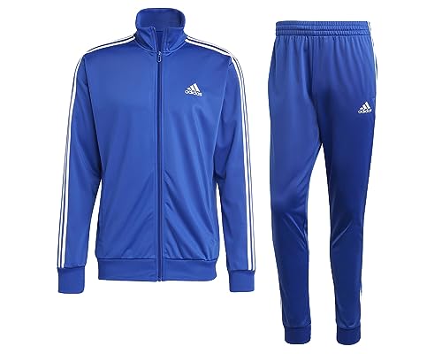 adidas Men's Basic 3-Stripes Tricot Track Suit Tracksuit, semi Lucid Blue, M