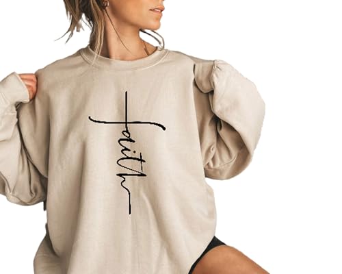 Faih sweatshirt,Christian clothing,Faith Sweatshirt, Faith Cross Sweatshirt, Christian Gift, Faith Gift,Love and Grace Shirt, Faith Cross, Vertical Cross, Jesus4