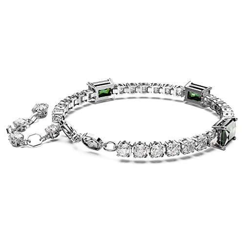 Swarovski Matrix Tennis Bracelet, Pink and Clear Round-Cut Stones in a Rhodium Finished Setting4