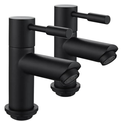 Basin Pillar Taps Pair Twin Bathroom Sink Mixer Tap Brass Tw