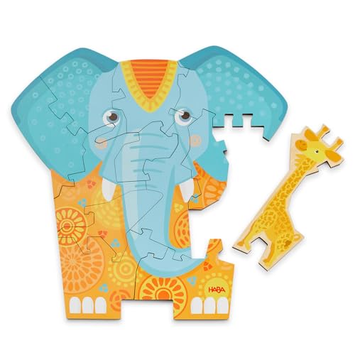 Puzzle de madera de elefante HABA para desarrollar la motricidad fina en niños de 3 años