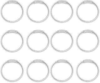 PiercingJ 12pcs Stainless Steel 20G 8mm 10mm Hinged Clicker Seamless Nose Hoop Rings Captive Ring for Nose Ear Helix Cartilage Tragus Daith Septum Eyebrow Lip Body Piercing Jewelry