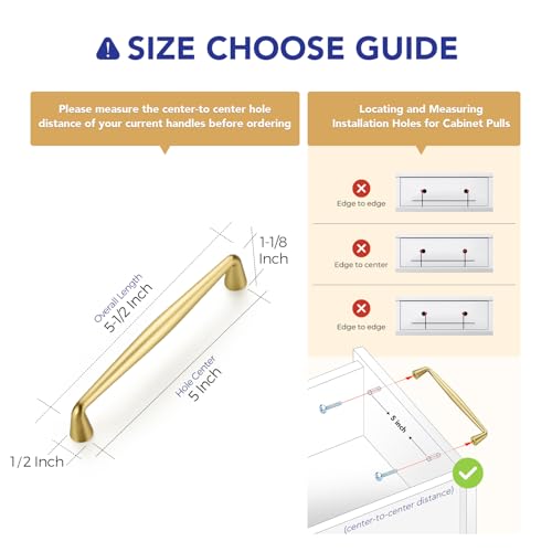 Image of Ravinte 30 Pack 5 Inch Brushed Gold Kitchen Cabinet Handles Solid Zinc Alloy Cabinet Pulls Cupboard Hardware Drawer Handles