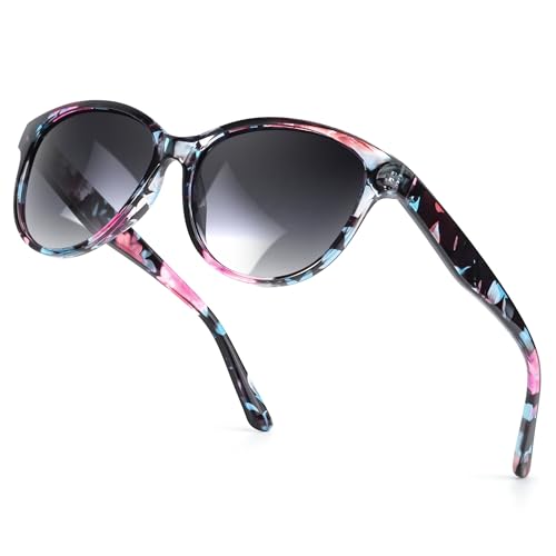 SIPHEW Vintage Round Polarized Sunglasses for Women,Trendy Retro Designer Sunglasses w UV Protection for Outdoor/Medium Fit