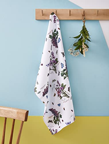 Pimpernel Botanic Garden Collection Tea Towel | Quick Drying Cotton Dish Towel | Multi-Purpose Absorbent Kitchen Towel With Floral Design | Measures 18” X 29” #TOP1