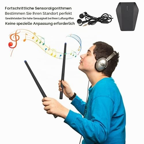 Air Electronic Drum Kit, PocketDrum2 Virtual Reality Drum Strike mit Drum Console und Drumstick, 5 Drums und 3 Wipe, Bluetooth MIDI Support, für Erwachsene Kinder