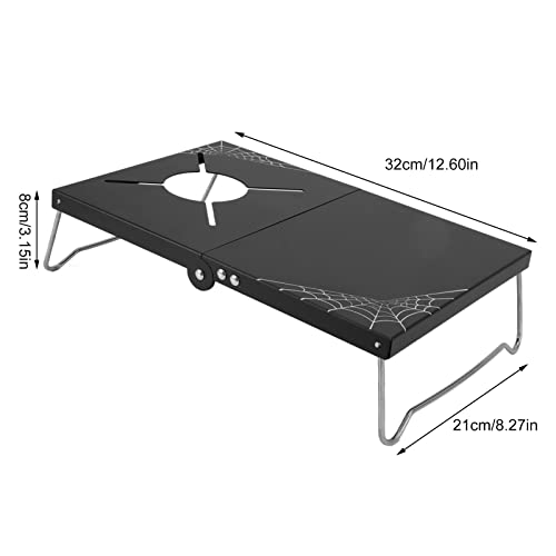 Mesa de Camping Dobrável, Mesa de Acampamento Portátil, Leve, Preta, Anodizada, Mini Mesa de Piqueni