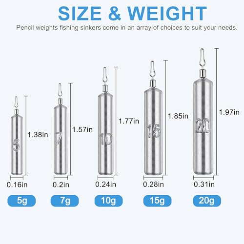 Drop Shot Weights Fishing Sinkers 25pcs Lead Drop Saltwater Fishing Weight Freshwater Drift Sinker Free Rig Fishing Weight Bass Rig Cylinder Removable Catfishing (1/8oz 25 pcs)