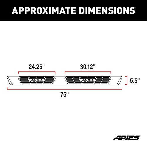 Aries 2558053 Ascentstep Black Steel 5-1/2 X 75-Inch Truck Running Boards, Select Dodge Durango #TOP2