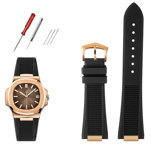 Jazoxy ���i�� �t�b�f�V���R�� �E�H�b�`�o���h Patek Philippe Sport Elegant Nautilus�V���[�Y 5711/5712/5980�p �h�����v�X�g���b�v�u���X���b�g �����Y (B�u���b�N���[�Y�S�[���h)
