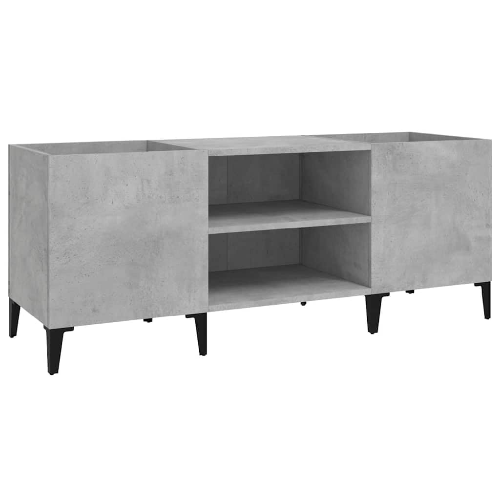 Armadietto per dischi in vinile, 121 x 38 x 48 cm, in legno con gambe in metallo, per LP e dischi in vinile, utilizzabile come mobile per TV o ausilio
