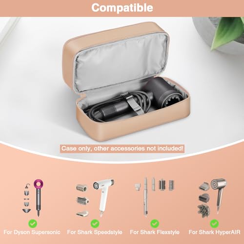 SITHON Reise Tasche für Dyson Supersonic Haartrockner, Doppellagige Tragetasche für Dyson Airwrap Styler für Dyson Corrale Haarglätter für Ionen Föhn AC Motor 1800W Haartrockner (NUR Tasche), Roségold