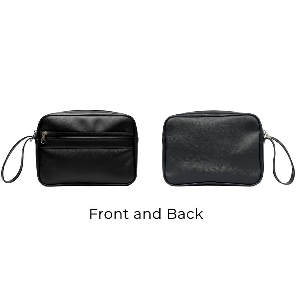 Image of Multipurpose Leather Texture Hand Bag | Unisex Hand Clutch Bag with Wrist Strap | Travel Wrist Pouch for Cash, Mobile, Passport & Daily Essentials