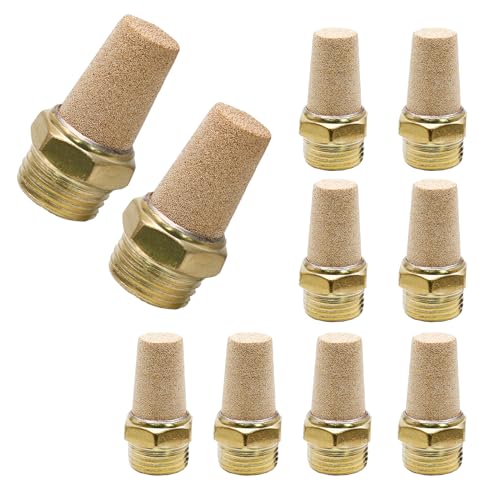 Zorfeter 10pcs Pneumatic Brass Exhaust Muffler Filter, 1/4