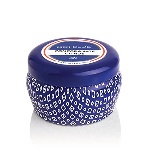 Capri Blue SYNCHKG033206 Pomegranate Citrus Printed Travel Tin 8.5oz, 9 oz, 8 Ounce