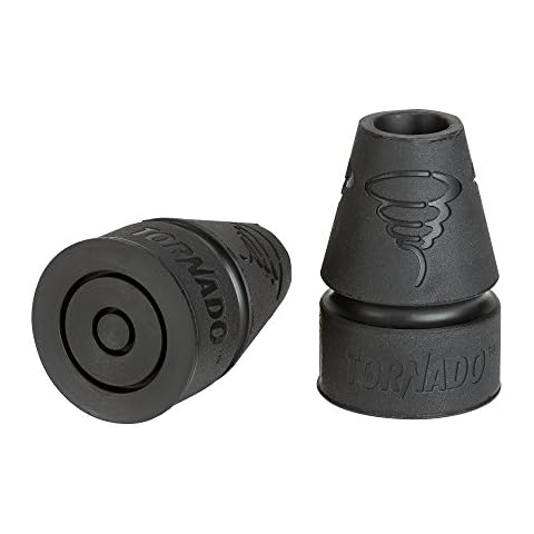 Thomas Fetterman Tornado Gel Cane & Crutch Tips, Fits Shafts of 3/4 to 1 Inch, Black, Pair Cover