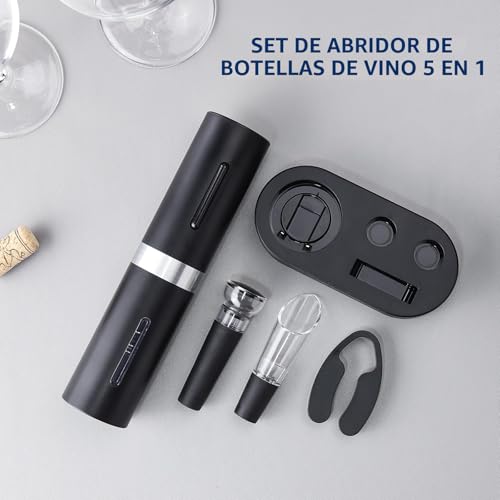 Miniatura 7 de Circle Joy Sacacorchos Eléctrico Set De Regalo Recargable 5 En 1 Con Base De Carga, Cortador De Cápsulas, Vertedor De Vino Y Tapón Al Vacío