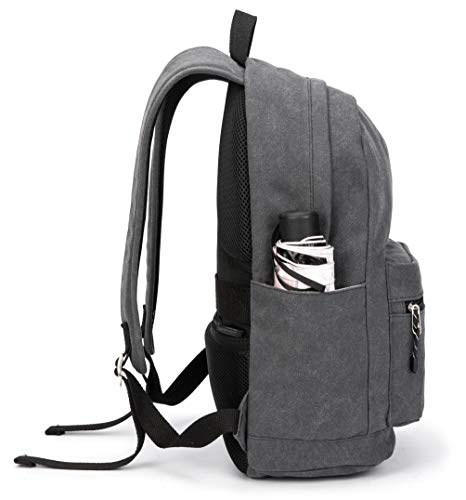 Kinmac Grey Canvas 15 Inch Waterproof Laptop Travel Outdoor Backpack With Usb Charging Port For 13 Inch 14 Inch And 15.6 Inch Laptop #TOP4