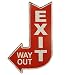 Produktbild zeitzone Blechschild EXIT Way Out Dekoschild Wegweiser Nostalgie Vintage 40x25cm