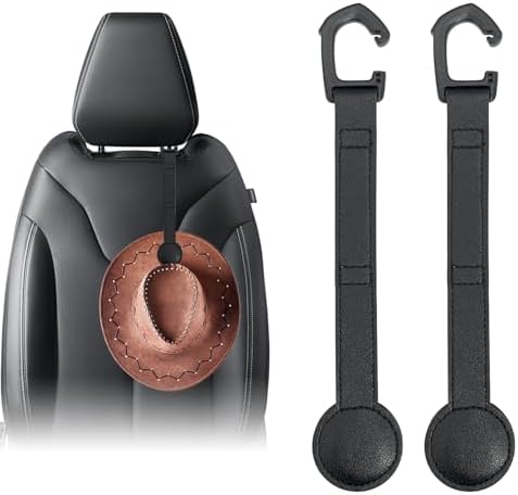 Cowboy Hat Holder for Truck, 2 Pack Brown Leather Magnetic Hat Clip image 4