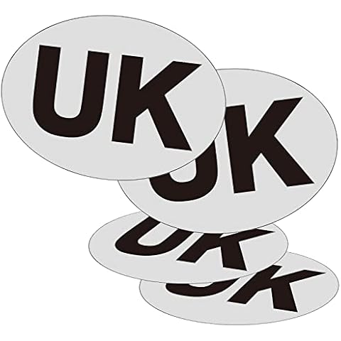 4 Pcs UK Car Stickers for Europe, Self-adhesive Oval UK Stickers for Cars, Vans, Trucks Driving in Europe Cover