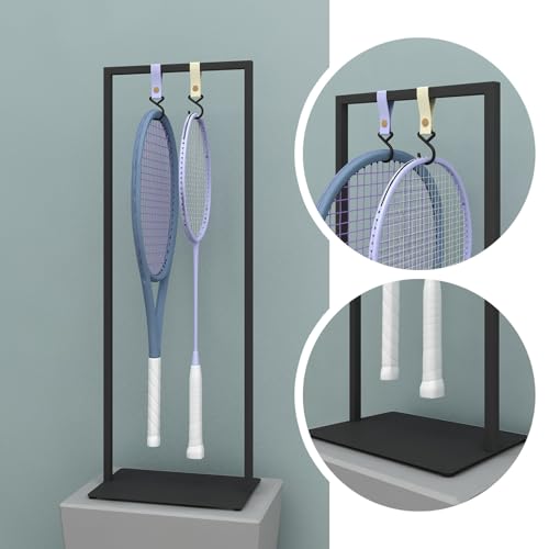 Soporte para raquetas de exhibición con estructura duradera color negro 6