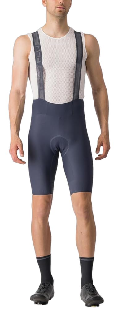 CASTELLI Espresso Bibshort Men's/Women's Cycling Shorts with Braces, Breathable and Comfortable, Ideal for Long Distances Twilight Blue