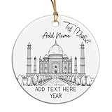 Weihnachtsschmuck Aus Keramik Besucherziele Ornament Weihnachtsbaum Hängende Andenken Dekorationen Runder Xmas Anhänger Für Festliches Freunde 7.3CM