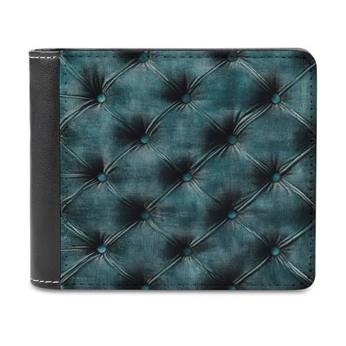Tiled Velvet Texture Soft PU Leather Bifold Wallet, Coin Purse Credit Pass Case, Durable Card-Holder Slim Billfold for Men Woman Money Storage