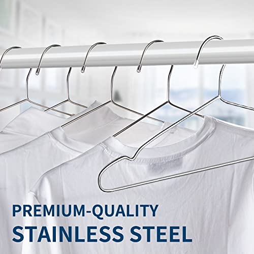Oika Clothes Hangers 30 Pack Suit Hangers Stainless Steel Strong Metal Hangers 16.5 Inch For Heavy Duty Coat Hangers #TOP7
