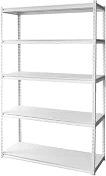 Amazon｜スチールラック メタルラック 幅120cm 5段 ホワイト 幅約120