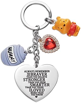 Melix Home Winnie the Pooh Stuff Keychains Inspirational Gifts Friendship Gift Pooh Bear Keychain