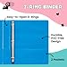 Yoobi 1 Inch Binder Set – 3-Ring Binders with 2 Pockets – Perfect for School or Office – Holds up to 220 Sheets – 4 Pack – Blue