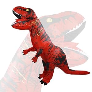 Eayaele Aufblasbare T-rex Kostüme Aufblasbare Dinosaurier Kostüm Erwachsene Tyrannosaurus Rex Anzug Karneval Party Dino Kostüm Männer Frauen (Rot)