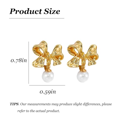 Aretes clip dorados con diseño de lazo para mujer miniatura 6