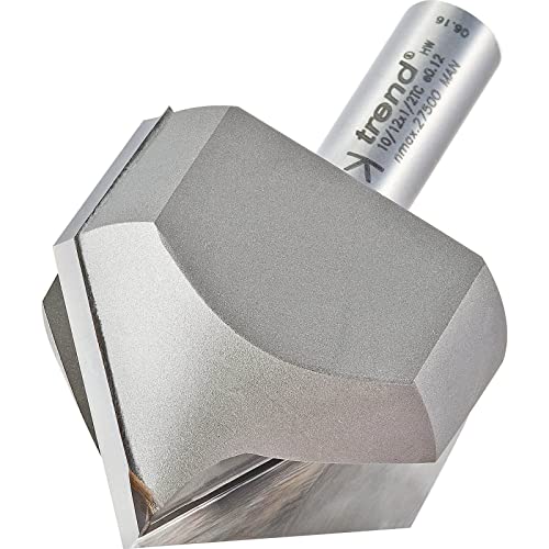 Trend Professional Chamfer V Groove Cutter, 45-Degree, 1/2 Inch Shank, 51mm Cut Diameter & 25mm Cut Length
