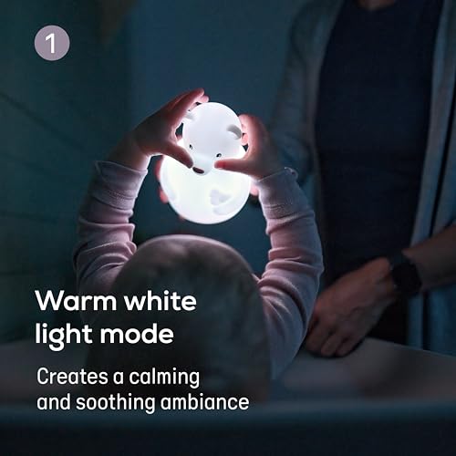 Angelcare Lumicolor Bear Baby Night Light, Color-Changing and Rechargeable Kids Night Light - Thumbnail 4
