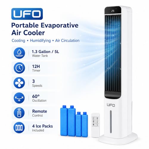 UFO Portable Air Cooler, Swamp Cooler Fan with Remote Control - Image 2