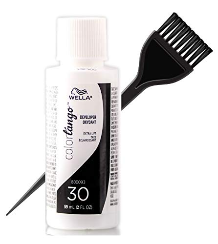Wella Color Tango CREAM DEVELOPER (w Sleek Brush) Colortango Creme Hydrogen Peroxide for Permanent Haircolor Dye, Lighteners, Hair Color (30 VOLUME   9% - 2 oz size)