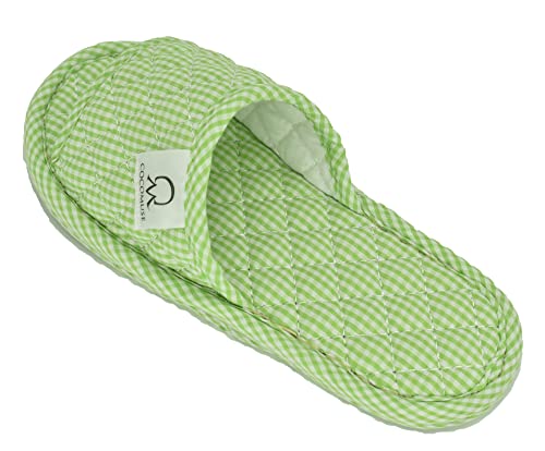 Image of Ultralight Soft Indoor Open Toe Cotton linen Slippers Absorb Sweat Cloth Bottom House Slippers