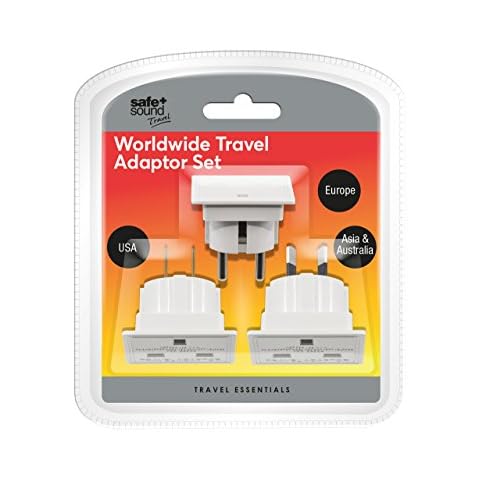 Safe and Sound SA6032 Worldwide Travel Adaptor Set - Three Single Socket Adaptors (full list of countries below) Cover