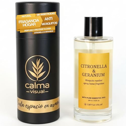 Ambientador Natural Hogar Citronela Geranio Antimosquitos Spray Aceites Esenciales Sin Insecticidas Aroma Fresco Seguro Mascotas Plantas Interior Exterior Protección Familia Terraza Relax