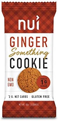 Keto Cookies, Low Carb Snacks: Ginger Something Cookies by Nui - Keto Snacks, Low Carb, Low Sugar, 2g Net Carbs, Gluten Free - 4 Pack (8 cookies)