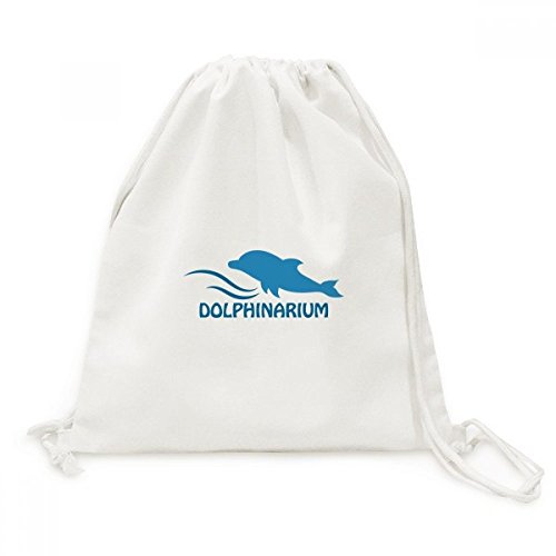 Sac a dos cordon dauphin bleu toile natation voyage sac de plage pour adulte enfant