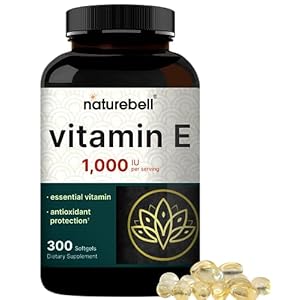 NatureBell Vitamin E Oil Softgels, 1,000 IU Per Serving, 300 Pills | Essential Antioxidant Supplements, Easily Absorbed Form – Supports Skin, Heart, & Immune Health – Non-GMO