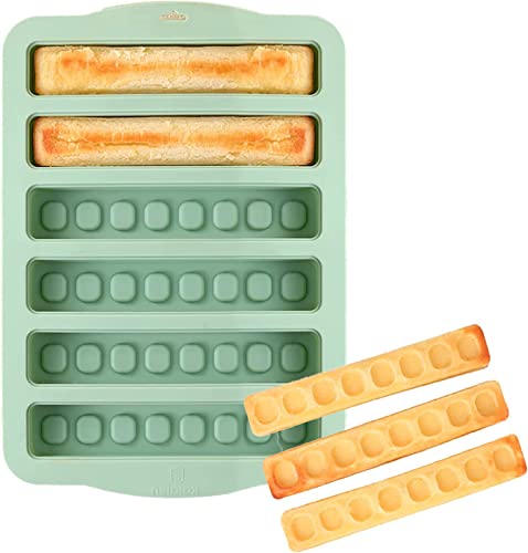 Moule à gaufres en silicone pour 6 gaufres, barres de granola, moule à beurre d'arachide, gaufres, chocolat, bonbons, savon, antiadhésif, passe au micro-ondes, au lave-vaisselle et au congélateur Cover