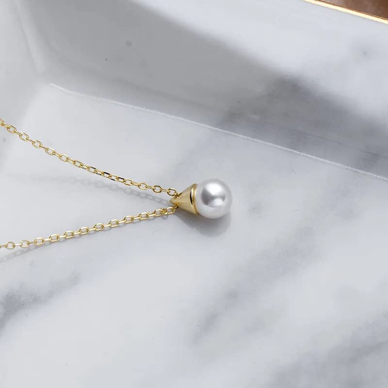 Collier pendentif triangle de perles bijoux argent femmes - 2
