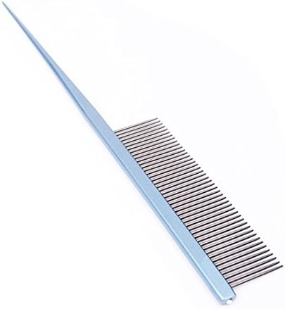 Smith Chu Professional Fine Tooth Pin Tail Comb for Dogs Cats - Pet Dog & Cat Shedding Comb - Trimmer Comb for Pet Groomers(Silver)