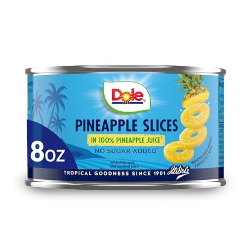 Dole Canned Pineapple Slices in 100% Fruit Juice, 8 Oz